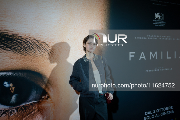 Actress Tecla Insolia attends the ''Familia'' photocall at Cinema Adriano in Rome, Italy, on September 30, 2024. 