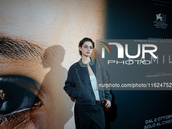 Actress Tecla Insolia attends the ''Familia'' photocall at Cinema Adriano in Rome, Italy, on September 30, 2024. (