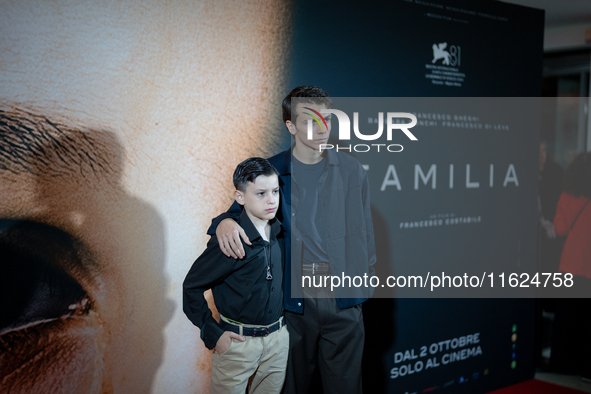 Actor Francesco Gheghi attends the ''Familia'' photocall at Cinema Adriano in Rome, Italy, on September 30, 2024. 