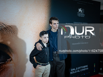 Actor Francesco Gheghi attends the ''Familia'' photocall at Cinema Adriano in Rome, Italy, on September 30, 2024. (