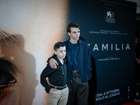 Actor Francesco Gheghi attends the ''Familia'' photocall at Cinema Adriano in Rome, Italy, on September 30, 2024. (