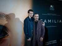 Actors Francesco Gheghi and Francesco Di Leva attend the ''Familia'' photocall at Cinema Adriano in Rome, Italy, on September 30, 2024. (