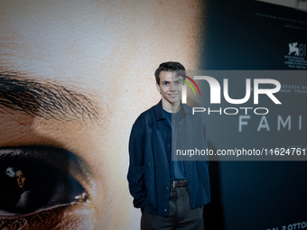 Actor Francesco Gheghi attends the ''Familia'' photocall at Cinema Adriano in Rome, Italy, on September 30, 2024. (