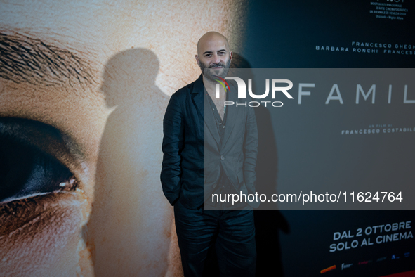 Giuliano Sangiorgi attends the ''Familia'' photocall at Cinema Adriano in Rome, Italy, on September 30, 2024. 