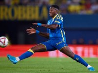 Dario Cassia Luis Essugo of UD Las Palmas is in action during the LaLiga EA Sports match between Villarreal CF and UD Las Palmas at Estadio...