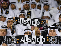 Fans of Al Sadd SC cheer for their team during the AFC Champions League elite west football match between Qatar's Al Sadd SC and Iran's Este...