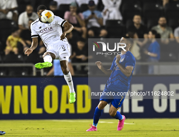 Pedro Miguel Correia of Al Sadd SC battles for the ball with Mehrdad Mohammadi of Esteghlal FC during the AFC Champions League elite west fo...