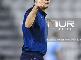 Esteghlal FC Head Coach, Javad Nekounam, reacts during the AFC Champions League elite west football match between Qatar's Al Sadd SC and Ira...