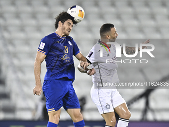 Guilherme Torres of Al Sadd SC battles for the ball with Gustavo Blanco of Esteghlal FC during the AFC Champions League elite west football...