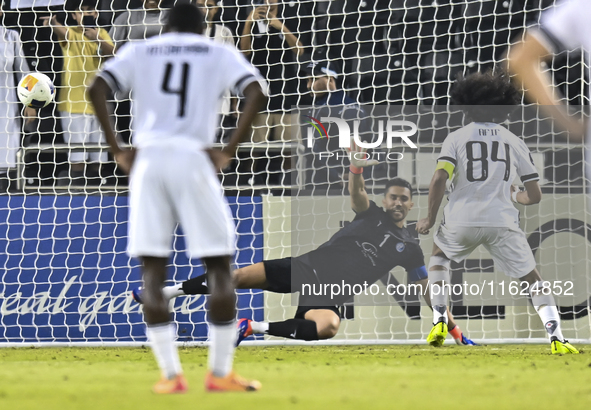 Akram Hassan Afif of Al Sadd SC takes a penalty to score a goal during the AFC Champions League elite west football match between Qatar's Al...