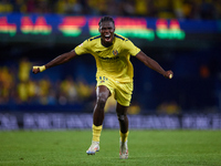 Thierno Barry of Villarreal CF celebrates after scoring the team's second goal during the LaLiga EA Sports match between Villarreal CF and U...