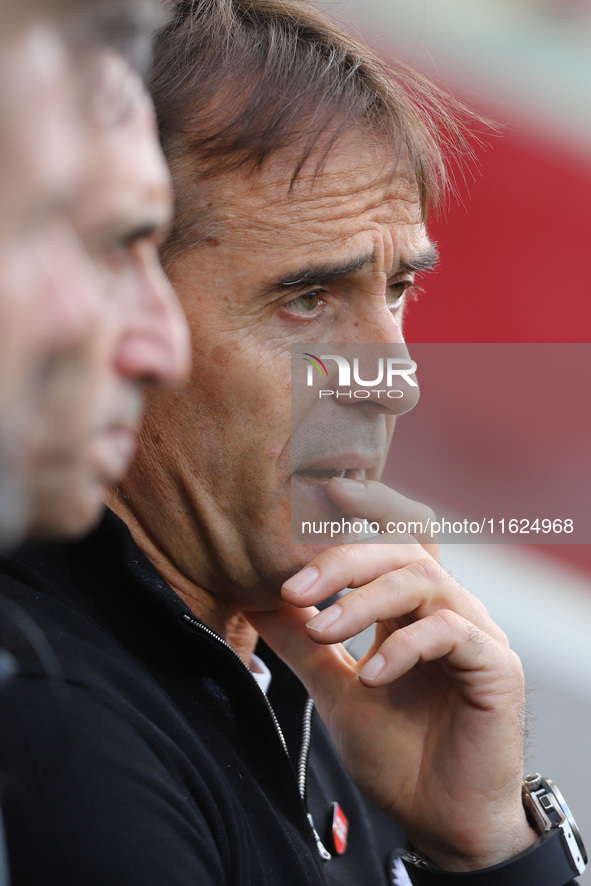 Julen Lopetegui before the Premier League match between Brentford and West Ham United at the Gtech Community Stadium in Brentford, England,...