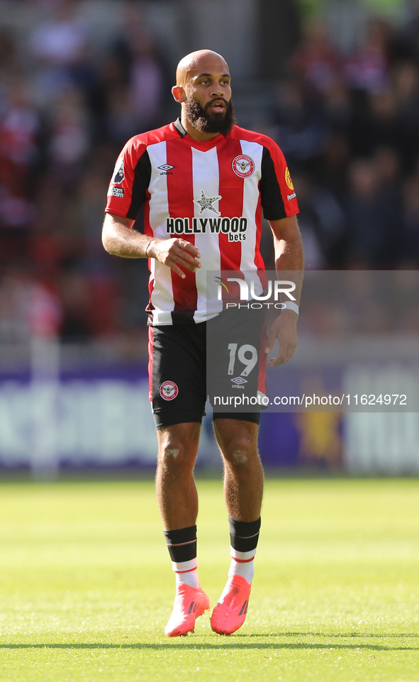 Bryan Mbuemo of Brentford during the Premier League match between Brentford and West Ham United at the Gtech Community Stadium in Brentford,...