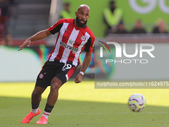 Bryan Mbuemo of Brentford during the Premier League match between Brentford and West Ham United at the Gtech Community Stadium in Brentford,...