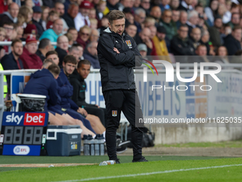 Northampton Town's manager Jon Brady during the first half of the Sky Bet League 1 match between Northampton Town and Mansfield Town at the...