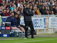 Northampton Town's manager Jon Brady during the first half of the Sky Bet League 1 match between Northampton Town and Mansfield Town at the...