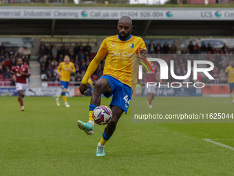 Mansfield Town's Hiram Boateng during the second half of the Sky Bet League 1 match between Northampton Town and Mansfield Town at the PTS A...