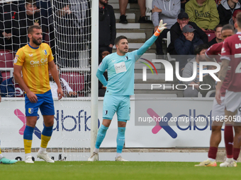 Mansfield Town's keeper Christy Pym during the second half of the Sky Bet League 1 match between Northampton Town and Mansfield Town at the...