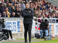 Northampton Town's manager Jon Brady looks gloomy during the second half of the Sky Bet League 1 match between Northampton Town and Mansfiel...