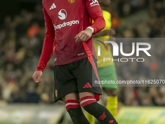 Ruben Curley of Manchester United during the Premier League 2 match between Norwich City and Manchester United at Carrow Road in Norwich, En...