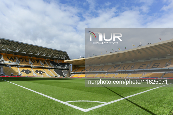 A general view of the stadium during the Premier League match between Wolverhampton Wanderers and Liverpool at Molineux in Wolverhampton, En...