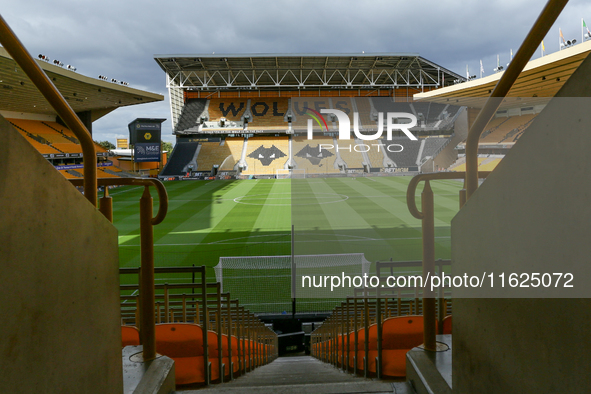 A general view of the stadium during the Premier League match between Wolverhampton Wanderers and Liverpool at Molineux in Wolverhampton, En...