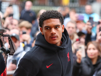 Jarell Quansah of Liverpool arrives for the Premier League match between Wolverhampton Wanderers and Liverpool at Molineux in Wolverhampton,...