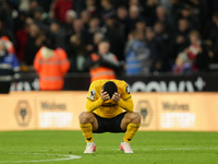 Jo?o Gomes of Wolverhampton Wanderers reacts at the final whistle during the Premier League match between Wolverhampton Wanderers and Liverp...