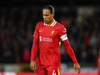 Virgil van Dijk of Liverpool during the Premier League match between Wolverhampton Wanderers and Liverpool at Molineux in Wolverhampton, Eng...