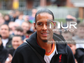 Virgil van Dijk of Liverpool arrives for the Premier League match between Wolverhampton Wanderers and Liverpool at Molineux in Wolverhampton...