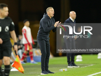 Wolverhampton Wanderers manager Gary O'Neil during the Premier League match between Wolverhampton Wanderers and Liverpool at Molineux in Wol...