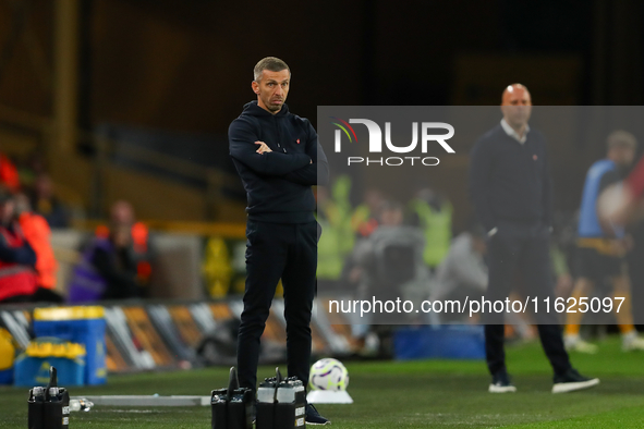 Wolverhampton Wanderers manager Gary O'Neil during the Premier League match between Wolverhampton Wanderers and Liverpool at Molineux in Wol...