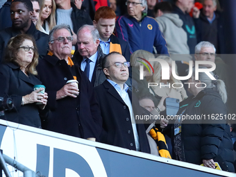 Wolves chairman Jeff Shi during the Premier League match between Wolverhampton Wanderers and Liverpool at Molineux in Wolverhampton, England...