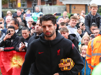 Dominik Szoboszlai of Liverpool arrives for the Premier League match between Wolverhampton Wanderers and Liverpool at Molineux in Wolverhamp...