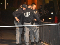 One man dies and two other men are injured following a shooting in Bedford-Stuyvesant, Brooklyn, New York, United States, on September 30, 2...