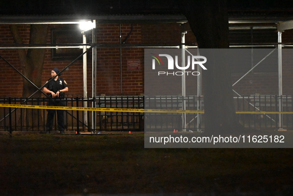 One man dies and two other men are injured following a shooting in Bedford-Stuyvesant, Brooklyn, New York, United States, on September 30, 2...