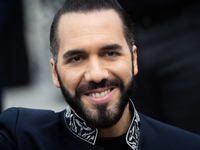 El Salvador's President Nayib Bukele attends an event at the monument to Libertador General San Martin in Buenos Aires, Argentina, on Septem...