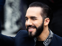 El Salvador's President Nayib Bukele attends an event at the monument to Libertador General San Martin in Buenos Aires, Argentina, on Septem...