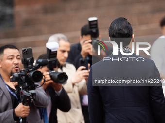 El Salvador's President Nayib Bukele attends an event at the monument to Libertador General San Martin in Buenos Aires, Argentina, on Septem...