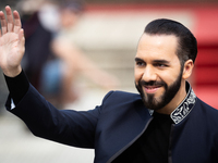 El Salvador's President Nayib Bukele attends an event at the monument to Libertador General San Martin in Buenos Aires, Argentina, on Septem...