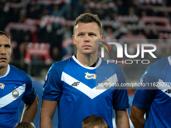 Mateusz Matras participates in the game between KS Cracovia and Stal Mielec in Krakow, Poland, on September 30, 2024. PKO BP Ekstraklasa, Po...