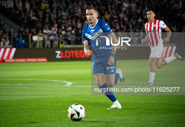 Maciej Domanski participates in the game between KS Cracovia and Stal Mielec in Krakow, Poland, on September 30, 2024. PKO BP Ekstraklasa, P...