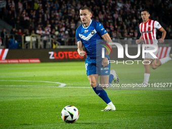 Maciej Domanski participates in the game between KS Cracovia and Stal Mielec in Krakow, Poland, on September 30, 2024. PKO BP Ekstraklasa, P...