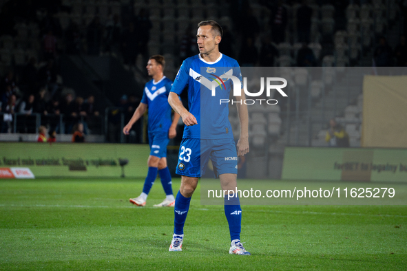 Krystian Getinger participates in the game between KS Cracovia and Stal Mielec in Krakow, Poland, on September 30, 2024. PKO BP Ekstraklasa,...