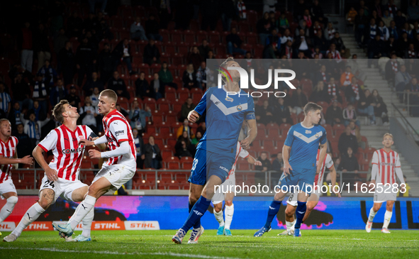 Krystian Getinger participates in the game between KS Cracovia and Stal Mielec in Krakow, Poland, on September 30, 2024. PKO BP Ekstraklasa,...