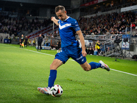 Krystian Getinger participates in the game between KS Cracovia and Stal Mielec in Krakow, Poland, on September 30, 2024. PKO BP Ekstraklasa,...