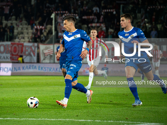 Serhij Krykun and Ilya Shkurin participate in the game between KS Cracovia and Stal Mielec in Krakow, Poland, on September 30, 2024. PKO BP...