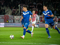 Serhij Krykun and Ilya Shkurin participate in the game between KS Cracovia and Stal Mielec in Krakow, Poland, on September 30, 2024. PKO BP...