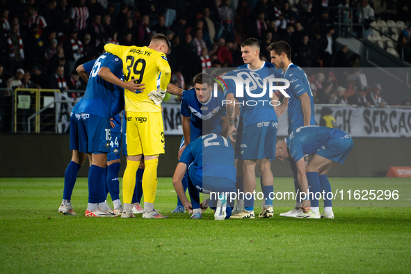 Stal Mielec players during the game between KS Cracovia and Stal Mielec in Krakow, Poland, on September 30, 2024. PKO BP Ekstraklasa, Polish...