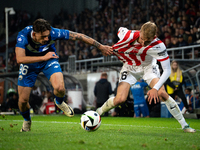 Bartosz Biedrzycki and Robert Dadok participate in the game between KS Cracovia and Stal Mielec in Krakow, Poland, on September 30, 2024. PK...